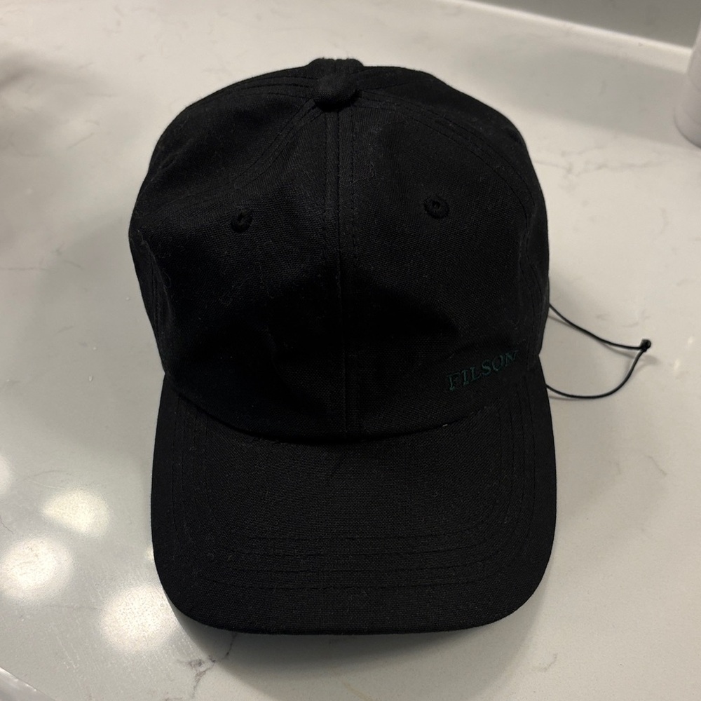 Filson Black Cap with Green Logo